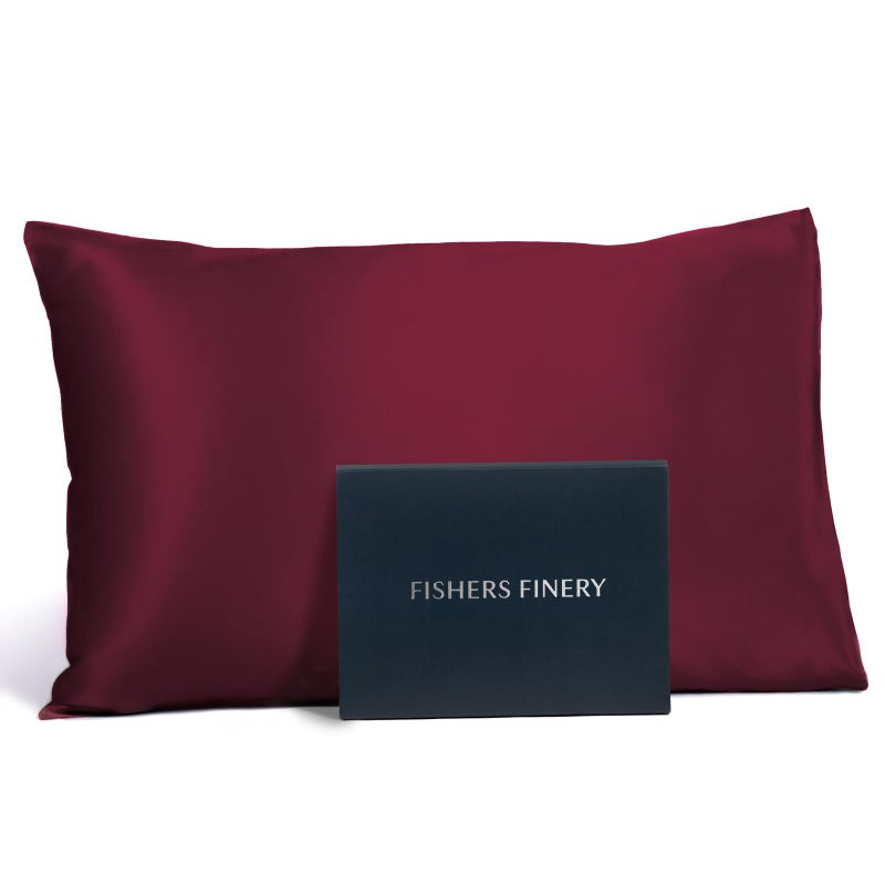 Fishers Finery 25mm 100% Pure Mulberry Silk Pillowcase (Red Standard) - Image 1